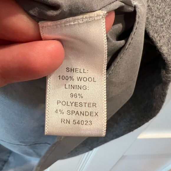 Banana Republic Wool Dress Sheath Pockets Grey Melange Cap Sleeve 12 - Picture 9 of 10